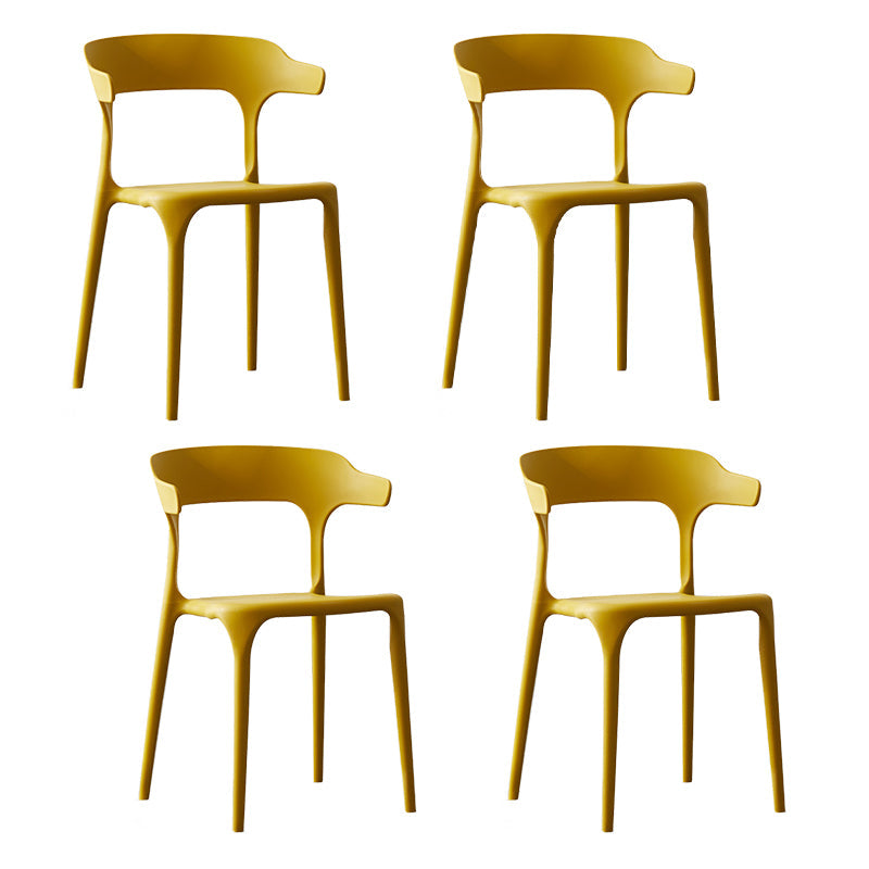 Scandinavian Style Plastic Chair Kitchen Dining Room Open Back Arm Chairs Ginger 4 Piece Set Clearhalo ' kitchen&dining_furn' 'Dining Chairs' 'Dining Tables & Seating' 'dining_chair' 'furn' 'furn_dining_chair' 'Furniture' 'furniture_dining_chair' 'Kitchen & Dining Furniture' 'kitchen' 3871193