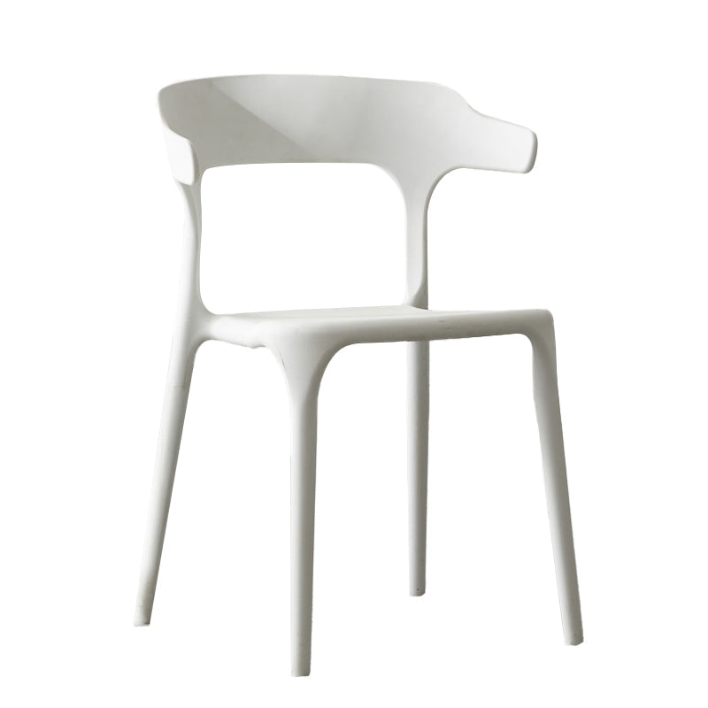 Scandinavian Style Plastic Chair Kitchen Dining Room Open Back Arm Chairs White 1 Piece Clearhalo ' kitchen&dining_furn' 'Dining Chairs' 'Dining Tables & Seating' 'dining_chair' 'furn' 'furn_dining_chair' 'Furniture' 'furniture_dining_chair' 'Kitchen & Dining Furniture' 'kitchen' 3871195