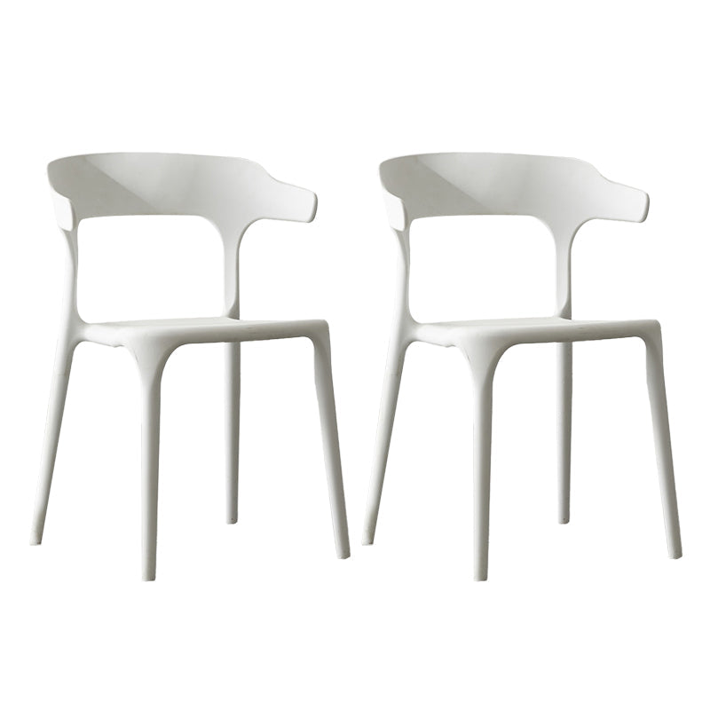 Scandinavian Style Plastic Chair Kitchen Dining Room Open Back Arm Chairs White 2 Piece Set Clearhalo ' kitchen&dining_furn' 'Dining Chairs' 'Dining Tables & Seating' 'dining_chair' 'furn' 'furn_dining_chair' 'Furniture' 'furniture_dining_chair' 'Kitchen & Dining Furniture' 'kitchen' 3871198