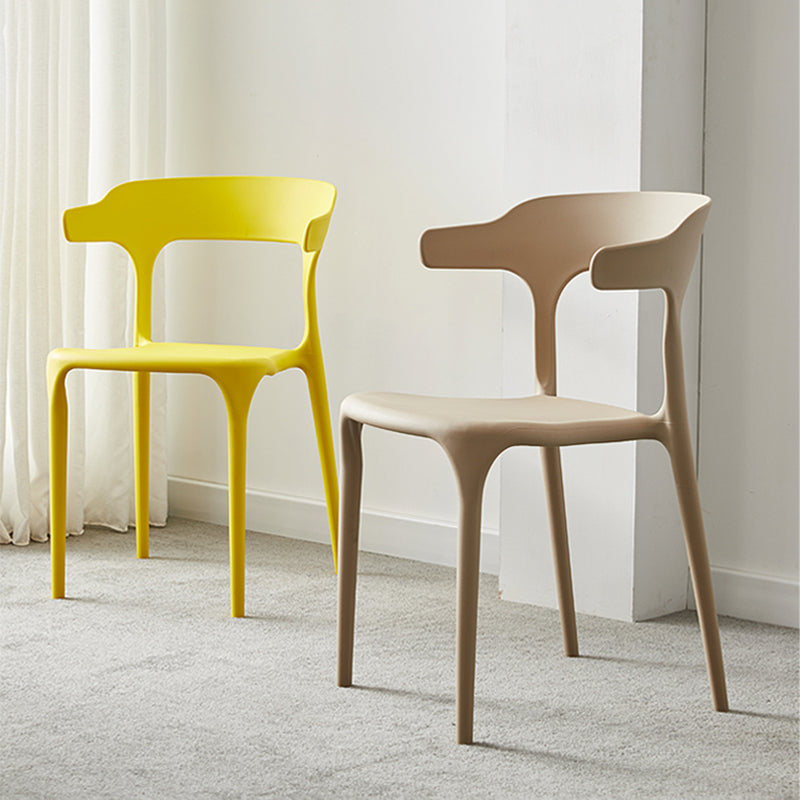 Scandinavian Style Plastic Chair Kitchen Dining Room Open Back Arm Chairs Clearhalo ' kitchen&dining_furn' 'Dining Chairs' 'Dining Tables & Seating' 'dining_chair' 'furn' 'furn_dining_chair' 'Furniture' 'furniture_dining_chair' 'Kitchen & Dining Furniture' 'kitchen' 3871199