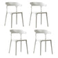 Scandinavian Style Plastic Chair Kitchen Dining Room Open Back Arm Chairs White 4 Piece Set Clearhalo ' kitchen&dining_furn' 'Dining Chairs' 'Dining Tables & Seating' 'dining_chair' 'furn' 'furn_dining_chair' 'Furniture' 'furniture_dining_chair' 'Kitchen & Dining Furniture' 'kitchen' 3871200