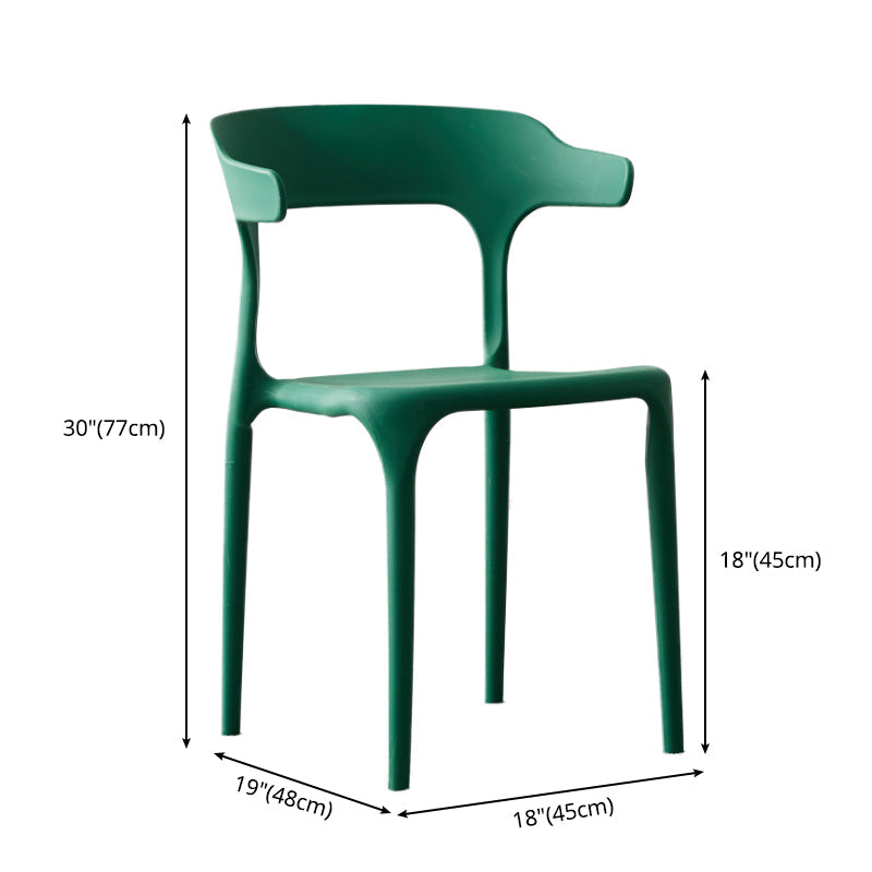 Scandinavian Style Plastic Chair Kitchen Dining Room Open Back Arm Chairs Clearhalo ' kitchen&dining_furn' 'Dining Chairs' 'Dining Tables & Seating' 'dining_chair' 'furn' 'furn_dining_chair' 'Furniture' 'furniture_dining_chair' 'Kitchen & Dining Furniture' 'kitchen' 3871202