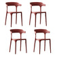 Scandinavian Style Plastic Chair Kitchen Dining Room Open Back Arm Chairs Burgundy 4 Piece Set Clearhalo ' kitchen&dining_furn' 'Dining Chairs' 'Dining Tables & Seating' 'dining_chair' 'furn' 'furn_dining_chair' 'Furniture' 'furniture_dining_chair' 'Kitchen & Dining Furniture' 'kitchen' 3871206