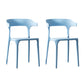 Scandinavian Style Plastic Chair Kitchen Dining Room Open Back Arm Chairs Sky Blue 2 Piece Set Clearhalo ' kitchen&dining_furn' 'Dining Chairs' 'Dining Tables & Seating' 'dining_chair' 'furn' 'furn_dining_chair' 'Furniture' 'furniture_dining_chair' 'Kitchen & Dining Furniture' 'kitchen' 3871209