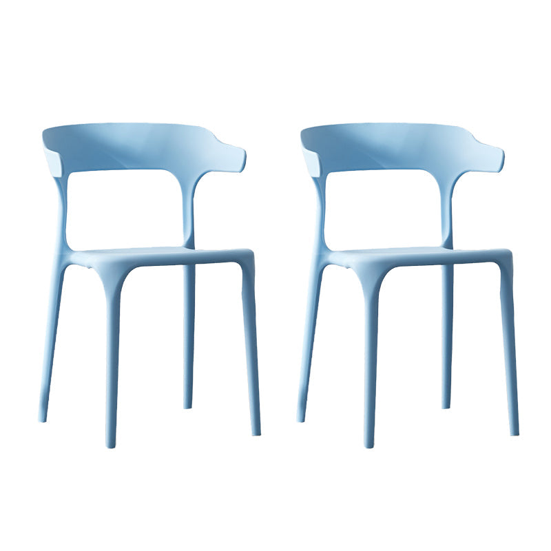 Scandinavian Style Plastic Chair Kitchen Dining Room Open Back Arm Chairs Sky Blue 2 Piece Set Clearhalo ' kitchen&dining_furn' 'Dining Chairs' 'Dining Tables & Seating' 'dining_chair' 'furn' 'furn_dining_chair' 'Furniture' 'furniture_dining_chair' 'Kitchen & Dining Furniture' 'kitchen' 3871209