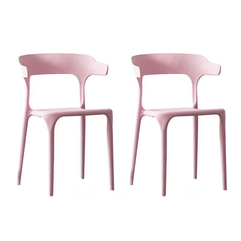 Scandinavian Style Plastic Chair Kitchen Dining Room Open Back Arm Chairs Pink 2 Piece Set Clearhalo ' kitchen&dining_furn' 'Dining Chairs' 'Dining Tables & Seating' 'dining_chair' 'furn' 'furn_dining_chair' 'Furniture' 'furniture_dining_chair' 'Kitchen & Dining Furniture' 'kitchen' 3871212