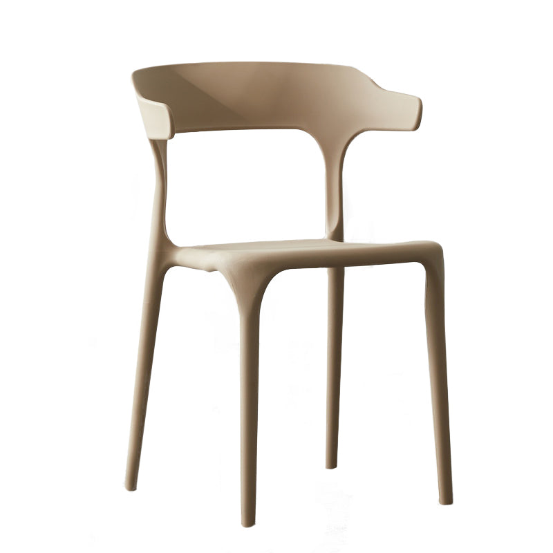 Scandinavian Style Plastic Chair Kitchen Dining Room Open Back Arm Chairs Light Khaki 1 Piece Clearhalo ' kitchen&dining_furn' 'Dining Chairs' 'Dining Tables & Seating' 'dining_chair' 'furn' 'furn_dining_chair' 'Furniture' 'furniture_dining_chair' 'Kitchen & Dining Furniture' 'kitchen' 3871214