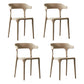 Scandinavian Style Plastic Chair Kitchen Dining Room Open Back Arm Chairs Light Khaki 4 Piece Set Clearhalo ' kitchen&dining_furn' 'Dining Chairs' 'Dining Tables & Seating' 'dining_chair' 'furn' 'furn_dining_chair' 'Furniture' 'furniture_dining_chair' 'Kitchen & Dining Furniture' 'kitchen' 3871216