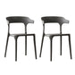 Scandinavian Style Plastic Chair Kitchen Dining Room Open Back Arm Chairs Dark Gray 2 Piece Set Clearhalo ' kitchen&dining_furn' 'Dining Chairs' 'Dining Tables & Seating' 'dining_chair' 'furn' 'furn_dining_chair' 'Furniture' 'furniture_dining_chair' 'Kitchen & Dining Furniture' 'kitchen' 3871218