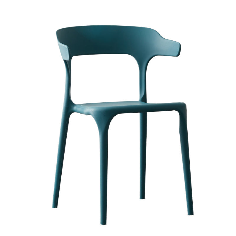Scandinavian Style Plastic Chair Kitchen Dining Room Open Back Arm Chairs Gray-Blue 1 Piece Clearhalo ' kitchen&dining_furn' 'Dining Chairs' 'Dining Tables & Seating' 'dining_chair' 'furn' 'furn_dining_chair' 'Furniture' 'furniture_dining_chair' 'Kitchen & Dining Furniture' 'kitchen' 3871220