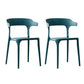 Scandinavian Style Plastic Chair Kitchen Dining Room Open Back Arm Chairs Gray-Blue 2 Piece Set Clearhalo ' kitchen&dining_furn' 'Dining Chairs' 'Dining Tables & Seating' 'dining_chair' 'furn' 'furn_dining_chair' 'Furniture' 'furniture_dining_chair' 'Kitchen & Dining Furniture' 'kitchen' 3871221