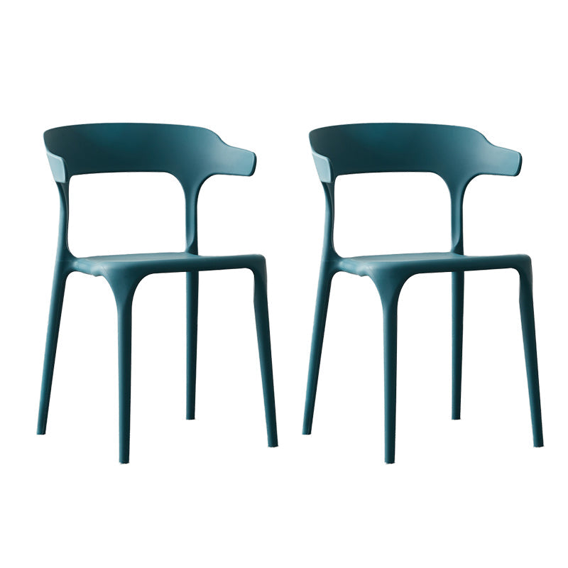 Scandinavian Style Plastic Chair Kitchen Dining Room Open Back Arm Chairs Gray-Blue 2 Piece Set Clearhalo ' kitchen&dining_furn' 'Dining Chairs' 'Dining Tables & Seating' 'dining_chair' 'furn' 'furn_dining_chair' 'Furniture' 'furniture_dining_chair' 'Kitchen & Dining Furniture' 'kitchen' 3871221