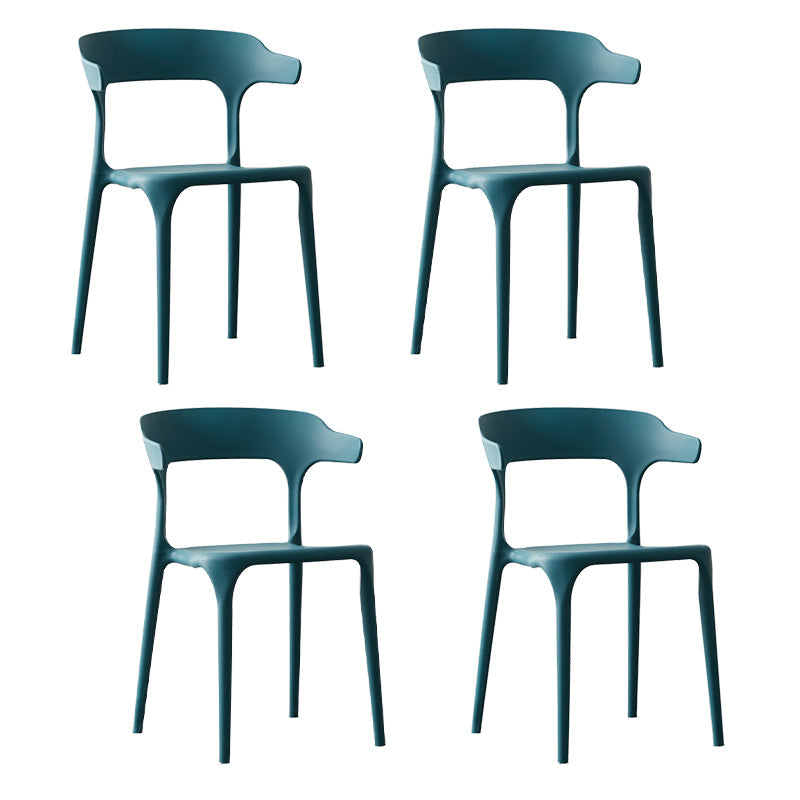 Scandinavian Style Plastic Chair Kitchen Dining Room Open Back Arm Chairs Gray-Blue 4 Piece Set Clearhalo ' kitchen&dining_furn' 'Dining Chairs' 'Dining Tables & Seating' 'dining_chair' 'furn' 'furn_dining_chair' 'Furniture' 'furniture_dining_chair' 'Kitchen & Dining Furniture' 'kitchen' 3871222