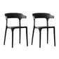 Scandinavian Style Plastic Chair Kitchen Dining Room Open Back Arm Chairs Black 2 Piece Set Clearhalo ' kitchen&dining_furn' 'Dining Chairs' 'Dining Tables & Seating' 'dining_chair' 'furn' 'furn_dining_chair' 'Furniture' 'furniture_dining_chair' 'Kitchen & Dining Furniture' 'kitchen' 3871224