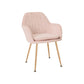 Scandinavian Style Upholstered Side Chairs Solid Back Arm Dining Chairs for Home Use Pink 1 Piece Clearhalo ' kitchen&dining_furn' 'Dining Chairs' 'Dining Tables & Seating' 'dining_chair' 'furn' 'furn_dining_chair' 'Furniture' 'furniture_dining_chair' 'Kitchen & Dining Furniture' 'kitchen' 3871227