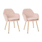 Scandinavian Style Upholstered Side Chairs Solid Back Arm Dining Chairs for Home Use Pink 2 Piece Set Clearhalo ' kitchen&dining_furn' 'Dining Chairs' 'Dining Tables & Seating' 'dining_chair' 'furn' 'furn_dining_chair' 'Furniture' 'furniture_dining_chair' 'Kitchen & Dining Furniture' 'kitchen' 3871228