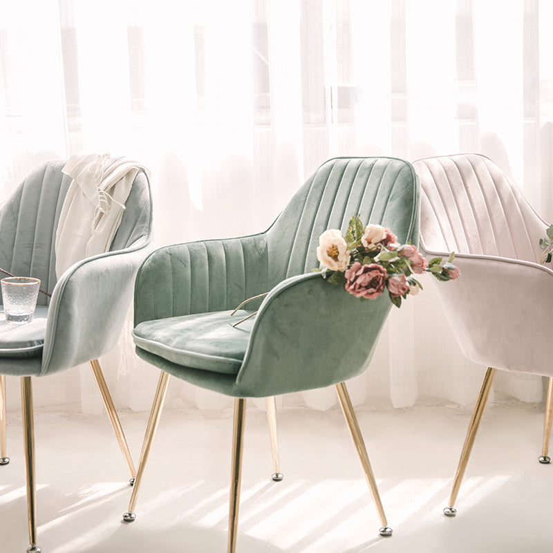 Scandinavian Style Upholstered Side Chairs Solid Back Arm Dining Chairs for Home Use Clearhalo ' kitchen&dining_furn' 'Dining Chairs' 'Dining Tables & Seating' 'dining_chair' 'furn' 'furn_dining_chair' 'Furniture' 'furniture_dining_chair' 'Kitchen & Dining Furniture' 'kitchen' 3871229