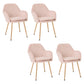Scandinavian Style Upholstered Side Chairs Solid Back Arm Dining Chairs for Home Use Pink 4 Piece Set Clearhalo ' kitchen&dining_furn' 'Dining Chairs' 'Dining Tables & Seating' 'dining_chair' 'furn' 'furn_dining_chair' 'Furniture' 'furniture_dining_chair' 'Kitchen & Dining Furniture' 'kitchen' 3871230