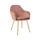 Scandinavian Style Upholstered Side Chairs Solid Back Arm Dining Chairs for Home Use Rose Pink 1 Piece Clearhalo ' kitchen&dining_furn' 'Dining Chairs' 'Dining Tables & Seating' 'dining_chair' 'furn' 'furn_dining_chair' 'Furniture' 'furniture_dining_chair' 'Kitchen & Dining Furniture' 'kitchen' 3871238