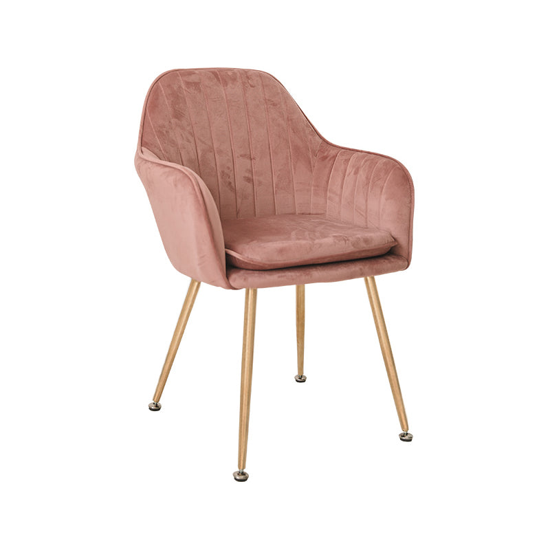 Scandinavian Style Upholstered Side Chairs Solid Back Arm Dining Chairs for Home Use Rose Pink 1 Piece Clearhalo ' kitchen&dining_furn' 'Dining Chairs' 'Dining Tables & Seating' 'dining_chair' 'furn' 'furn_dining_chair' 'Furniture' 'furniture_dining_chair' 'Kitchen & Dining Furniture' 'kitchen' 3871238
