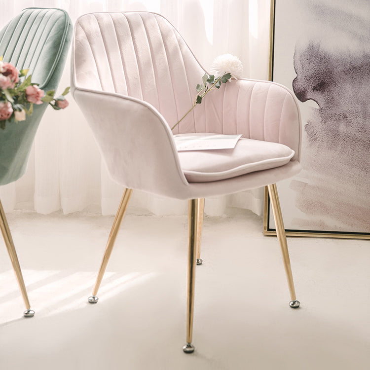 Scandinavian Style Upholstered Side Chairs Solid Back Arm Dining Chairs for Home Use Clearhalo ' kitchen&dining_furn' 'Dining Chairs' 'Dining Tables & Seating' 'dining_chair' 'furn' 'furn_dining_chair' 'Furniture' 'furniture_dining_chair' 'Kitchen & Dining Furniture' 'kitchen' 3871243