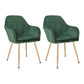 Scandinavian Style Upholstered Side Chairs Solid Back Arm Dining Chairs for Home Use Blackish Green 2 Piece Set Clearhalo ' kitchen&dining_furn' 'Dining Chairs' 'Dining Tables & Seating' 'dining_chair' 'furn' 'furn_dining_chair' 'Furniture' 'furniture_dining_chair' 'Kitchen & Dining Furniture' 'kitchen' 3871251