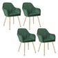 Scandinavian Style Upholstered Side Chairs Solid Back Arm Dining Chairs for Home Use Blackish Green 4 Piece Set Clearhalo ' kitchen&dining_furn' 'Dining Chairs' 'Dining Tables & Seating' 'dining_chair' 'furn' 'furn_dining_chair' 'Furniture' 'furniture_dining_chair' 'Kitchen & Dining Furniture' 'kitchen' 3871252