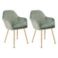 Scandinavian Style Upholstered Side Chairs Solid Back Arm Dining Chairs for Home Use Turquoise 2 Piece Set Clearhalo ' kitchen&dining_furn' 'Dining Chairs' 'Dining Tables & Seating' 'dining_chair' 'furn' 'furn_dining_chair' 'Furniture' 'furniture_dining_chair' 'Kitchen & Dining Furniture' 'kitchen' 3871256