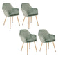 Scandinavian Style Upholstered Side Chairs Solid Back Arm Dining Chairs for Home Use Turquoise 4 Piece Set Clearhalo ' kitchen&dining_furn' 'Dining Chairs' 'Dining Tables & Seating' 'dining_chair' 'furn' 'furn_dining_chair' 'Furniture' 'furniture_dining_chair' 'Kitchen & Dining Furniture' 'kitchen' 3871257
