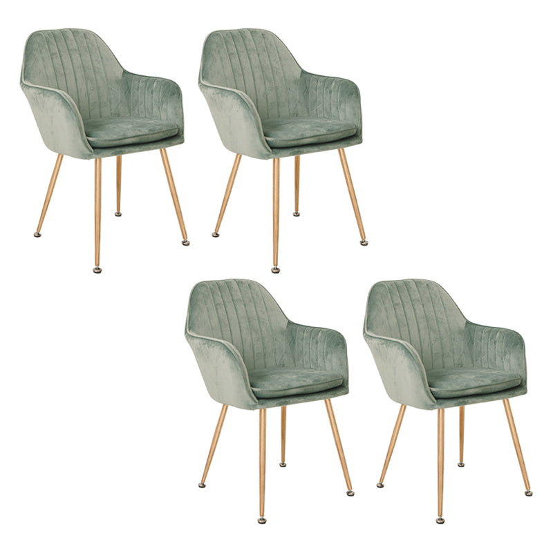 Scandinavian Style Upholstered Side Chairs Solid Back Arm Dining Chairs for Home Use Turquoise 4 Piece Set Clearhalo ' kitchen&dining_furn' 'Dining Chairs' 'Dining Tables & Seating' 'dining_chair' 'furn' 'furn_dining_chair' 'Furniture' 'furniture_dining_chair' 'Kitchen & Dining Furniture' 'kitchen' 3871257
