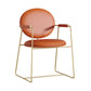 Glam Style Dining Side Chair Open Back Luxury Upholstered Dining Single Chair Orange Clearhalo ' kitchen&dining_furn' 'Dining Chairs' 'Dining Tables & Seating' 'dining_chair' 'furn' 'furn_dining_chair' 'Furniture' 'furniture_dining_chair' 'Kitchen & Dining Furniture' 'kitchen' 3871260