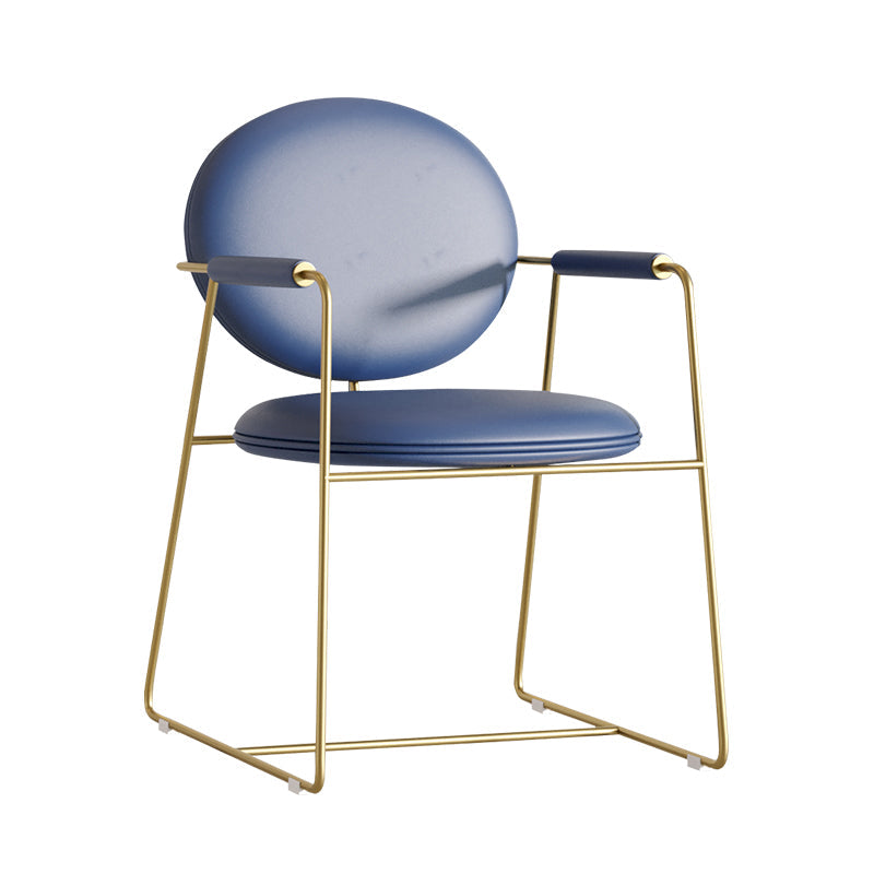 Glam Style Dining Side Chair Open Back Luxury Upholstered Dining Single Chair Blue Clearhalo ' kitchen&dining_furn' 'Dining Chairs' 'Dining Tables & Seating' 'dining_chair' 'furn' 'furn_dining_chair' 'Furniture' 'furniture_dining_chair' 'Kitchen & Dining Furniture' 'kitchen' 3871263