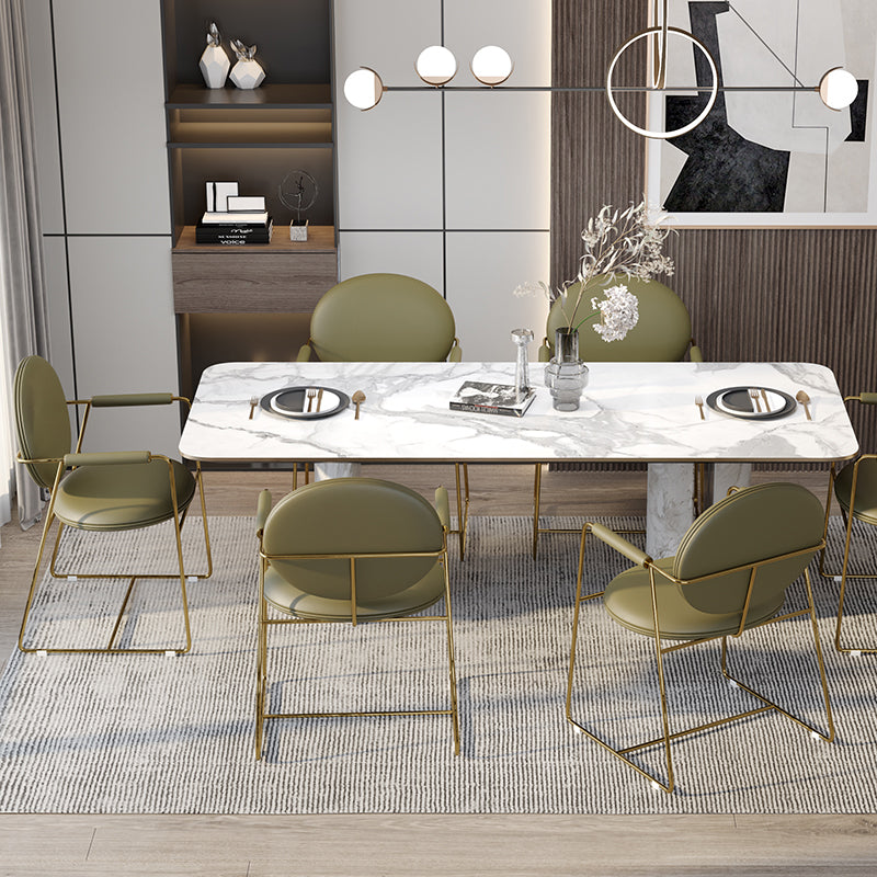 Glam Style Dining Side Chair Open Back Luxury Upholstered Dining Single Chair Clearhalo ' kitchen&dining_furn' 'Dining Chairs' 'Dining Tables & Seating' 'dining_chair' 'furn' 'furn_dining_chair' 'Furniture' 'furniture_dining_chair' 'Kitchen & Dining Furniture' 'kitchen' 3871264
