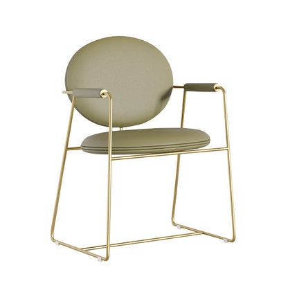 Glam Style Dining Side Chair Open Back Luxury Upholstered Dining Single Chair Fruit Green Clearhalo ' kitchen&dining_furn' 'Dining Chairs' 'Dining Tables & Seating' 'dining_chair' 'furn' 'furn_dining_chair' 'Furniture' 'furniture_dining_chair' 'Kitchen & Dining Furniture' 'kitchen' 3871265