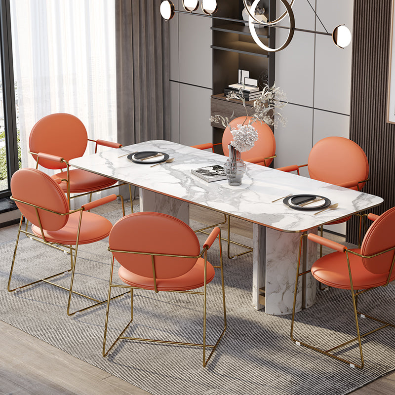 Glam Style Dining Side Chair Open Back Luxury Upholstered Dining Single Chair Clearhalo ' kitchen&dining_furn' 'Dining Chairs' 'Dining Tables & Seating' 'dining_chair' 'furn' 'furn_dining_chair' 'Furniture' 'furniture_dining_chair' 'Kitchen & Dining Furniture' 'kitchen' 3871266