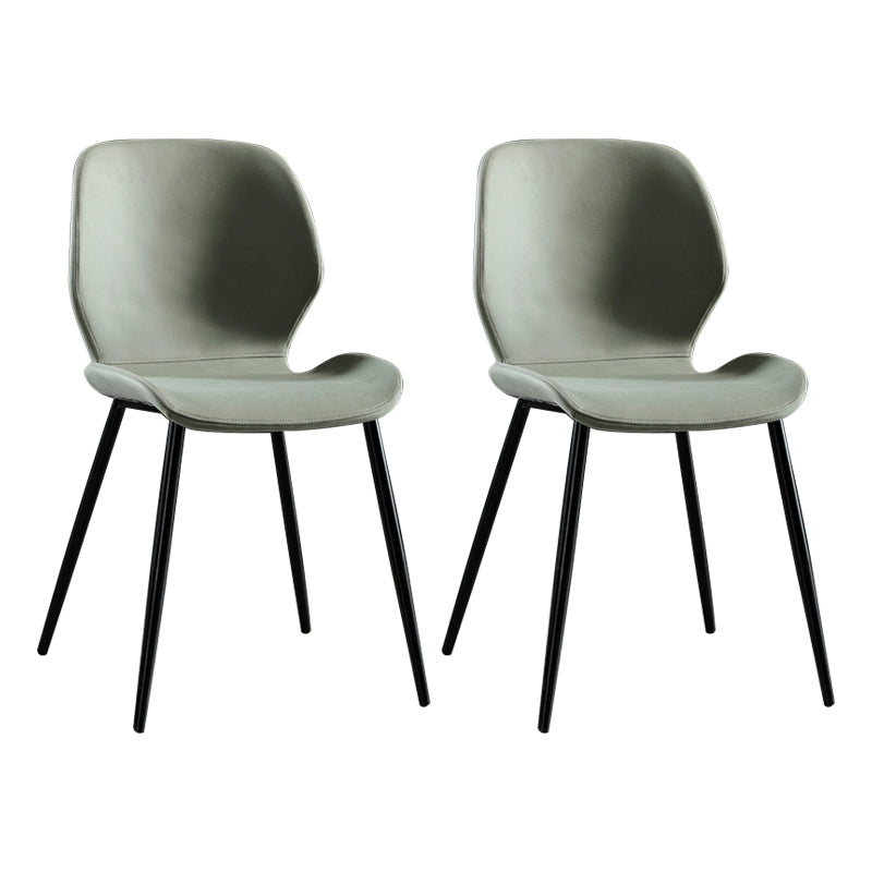 Scandinavian Style Linen Fabric Dining Chair Solid Back Armless Dining Chairs (Set of 2) Green Clearhalo ' kitchen&dining_furn' 'Dining Chairs' 'Dining Tables & Seating' 'dining_chair' 'furn' 'furn_dining_chair' 'Furniture' 'furniture_dining_chair' 'Kitchen & Dining Furniture' 'kitchen' 3871276