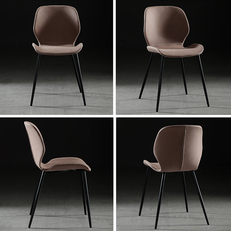 Scandinavian Style Linen Fabric Dining Chair Solid Back Armless Dining Chairs (Set of 2) Clearhalo ' kitchen&dining_furn' 'Dining Chairs' 'Dining Tables & Seating' 'dining_chair' 'furn' 'furn_dining_chair' 'Furniture' 'furniture_dining_chair' 'Kitchen & Dining Furniture' 'kitchen' 3871285