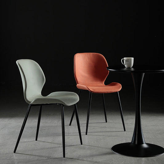 Scandinavian Style Linen Fabric Dining Chair Solid Back Armless Dining Chairs (Set of 2) Clearhalo ' kitchen&dining_furn' 'Dining Chairs' 'Dining Tables & Seating' 'dining_chair' 'furn' 'furn_dining_chair' 'Furniture' 'furniture_dining_chair' 'Kitchen & Dining Furniture' 'kitchen' 3871288