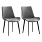 Contemporary Metal Dining Room Chairs Leather Dining Armless Chairs for Indoor Use Grey 2 Piece Set Clearhalo ' kitchen&dining_furn' 'Dining Chairs' 'Dining Tables & Seating' 'dining_chair' 'furn' 'furn_dining_chair' 'Furniture' 'furniture_dining_chair' 'Kitchen & Dining Furniture' 'kitchen' 3871296