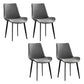 Contemporary Metal Dining Room Chairs Leather Dining Armless Chairs for Indoor Use Grey 4 Piece Set Clearhalo ' kitchen&dining_furn' 'Dining Chairs' 'Dining Tables & Seating' 'dining_chair' 'furn' 'furn_dining_chair' 'Furniture' 'furniture_dining_chair' 'Kitchen & Dining Furniture' 'kitchen' 3871298