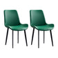 Contemporary Metal Dining Room Chairs Leather Dining Armless Chairs for Indoor Use Blackish Green 2 Piece Set Clearhalo ' kitchen&dining_furn' 'Dining Chairs' 'Dining Tables & Seating' 'dining_chair' 'furn' 'furn_dining_chair' 'Furniture' 'furniture_dining_chair' 'Kitchen & Dining Furniture' 'kitchen' 3871303