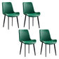 Contemporary Metal Dining Room Chairs Leather Dining Armless Chairs for Indoor Use Blackish Green 4 Piece Set Clearhalo ' kitchen&dining_furn' 'Dining Chairs' 'Dining Tables & Seating' 'dining_chair' 'furn' 'furn_dining_chair' 'Furniture' 'furniture_dining_chair' 'Kitchen & Dining Furniture' 'kitchen' 3871304