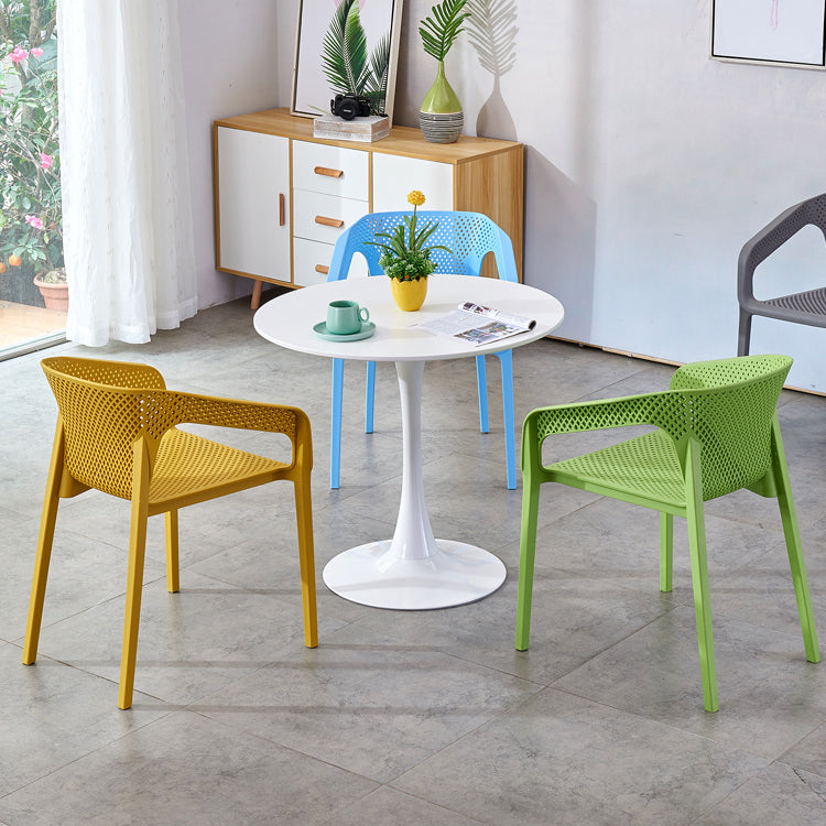 Contemporary Dining Room Chairs Plastic Dining Arm Chair for Home Use (Set of 4) Clearhalo ' kitchen&dining_furn' 'Dining Chairs' 'Dining Tables & Seating' 'dining_chair' 'furn' 'furn_dining_chair' 'Furniture' 'furniture_dining_chair' 'Kitchen & Dining Furniture' 'kitchen' 3871318