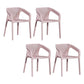 Contemporary Dining Room Chairs Plastic Dining Arm Chair for Home Use (Set of 4) Pink Clearhalo ' kitchen&dining_furn' 'Dining Chairs' 'Dining Tables & Seating' 'dining_chair' 'furn' 'furn_dining_chair' 'Furniture' 'furniture_dining_chair' 'Kitchen & Dining Furniture' 'kitchen' 3871320