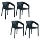 Contemporary Dining Room Chairs Plastic Dining Arm Chair for Home Use (Set of 4) Black Clearhalo ' kitchen&dining_furn' 'Dining Chairs' 'Dining Tables & Seating' 'dining_chair' 'furn' 'furn_dining_chair' 'Furniture' 'furniture_dining_chair' 'Kitchen & Dining Furniture' 'kitchen' 3871325