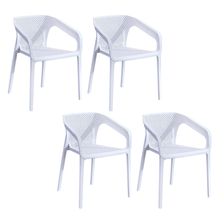 Contemporary Dining Room Chairs Plastic Dining Arm Chair for Home Use (Set of 4) White Clearhalo ' kitchen&dining_furn' 'Dining Chairs' 'Dining Tables & Seating' 'dining_chair' 'furn' 'furn_dining_chair' 'Furniture' 'furniture_dining_chair' 'Kitchen & Dining Furniture' 'kitchen' 3871326