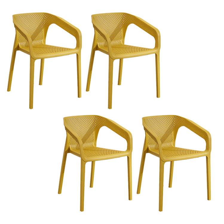 Contemporary Dining Room Chairs Plastic Dining Arm Chair for Home Use (Set of 4) Ginger Clearhalo ' kitchen&dining_furn' 'Dining Chairs' 'Dining Tables & Seating' 'dining_chair' 'furn' 'furn_dining_chair' 'Furniture' 'furniture_dining_chair' 'Kitchen & Dining Furniture' 'kitchen' 3871330