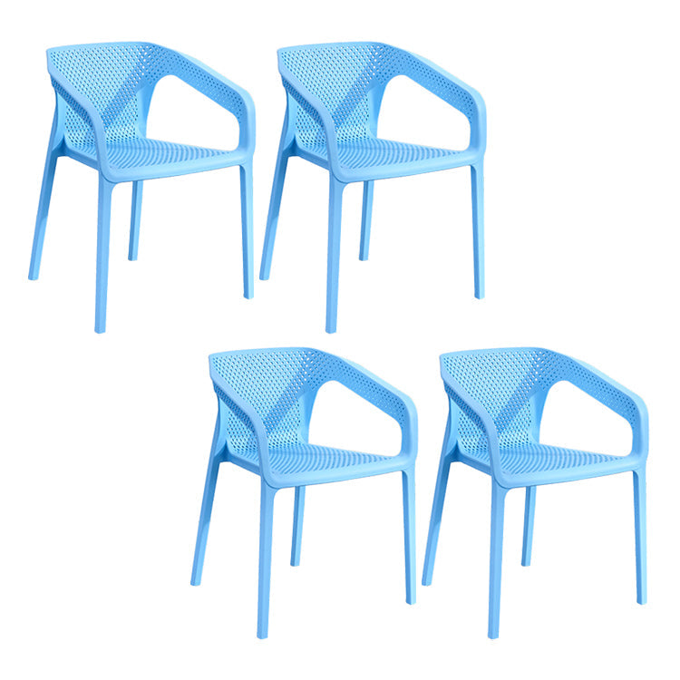 Contemporary Dining Room Chairs Plastic Dining Arm Chair for Home Use (Set of 4) Sky Blue Clearhalo ' kitchen&dining_furn' 'Dining Chairs' 'Dining Tables & Seating' 'dining_chair' 'furn' 'furn_dining_chair' 'Furniture' 'furniture_dining_chair' 'Kitchen & Dining Furniture' 'kitchen' 3871332