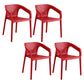 Contemporary Dining Room Chairs Plastic Dining Arm Chair for Home Use (Set of 4) Burgundy Clearhalo ' kitchen&dining_furn' 'Dining Chairs' 'Dining Tables & Seating' 'dining_chair' 'furn' 'furn_dining_chair' 'Furniture' 'furniture_dining_chair' 'Kitchen & Dining Furniture' 'kitchen' 3871337