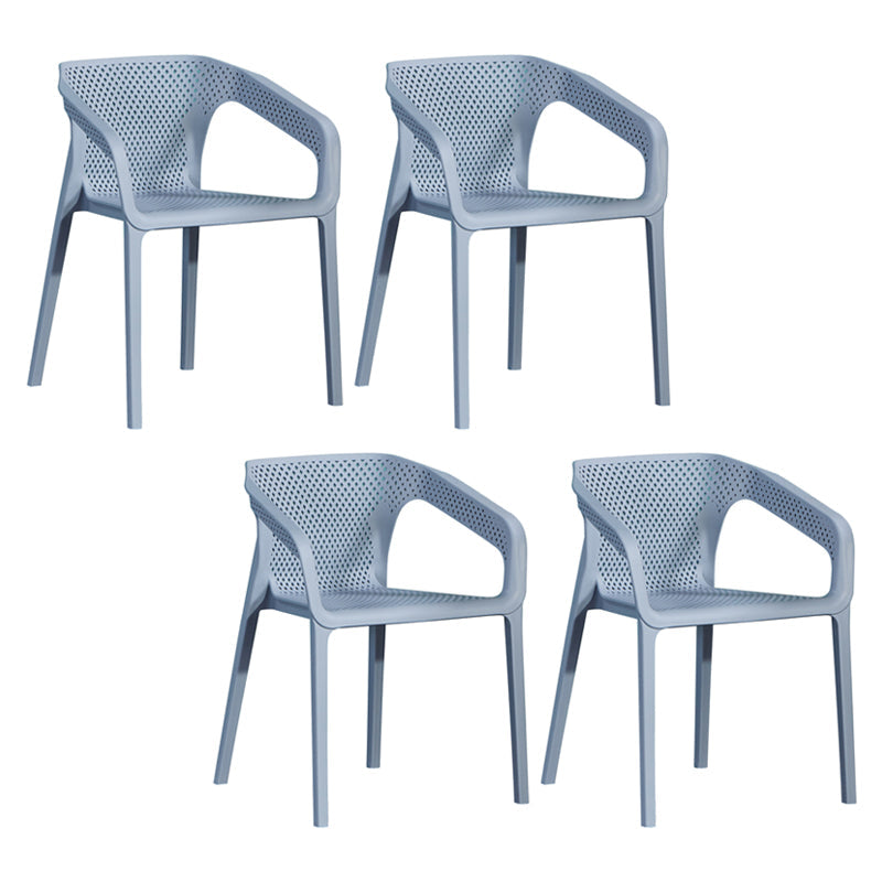 Contemporary Dining Room Chairs Plastic Dining Arm Chair for Home Use (Set of 4) Blue Clearhalo ' kitchen&dining_furn' 'Dining Chairs' 'Dining Tables & Seating' 'dining_chair' 'furn' 'furn_dining_chair' 'Furniture' 'furniture_dining_chair' 'Kitchen & Dining Furniture' 'kitchen' 3871338